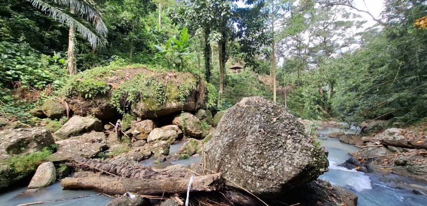 Dijual tanah view air terjun dan los sungai berbatu murah
