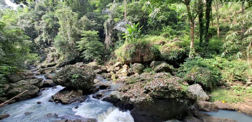 Dijual tanah view air terjun dan los sungai berbatu murah