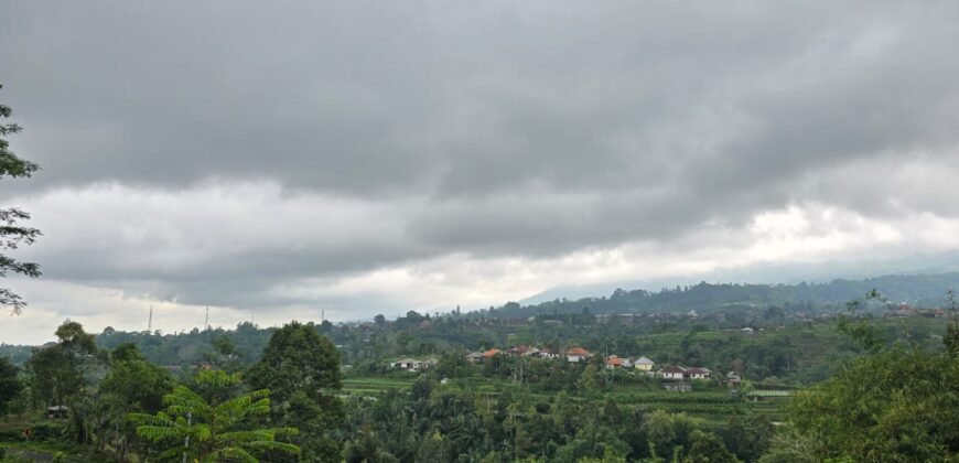 Tanah kebun full view panorama gunung dan sawah akses jalan hotmix