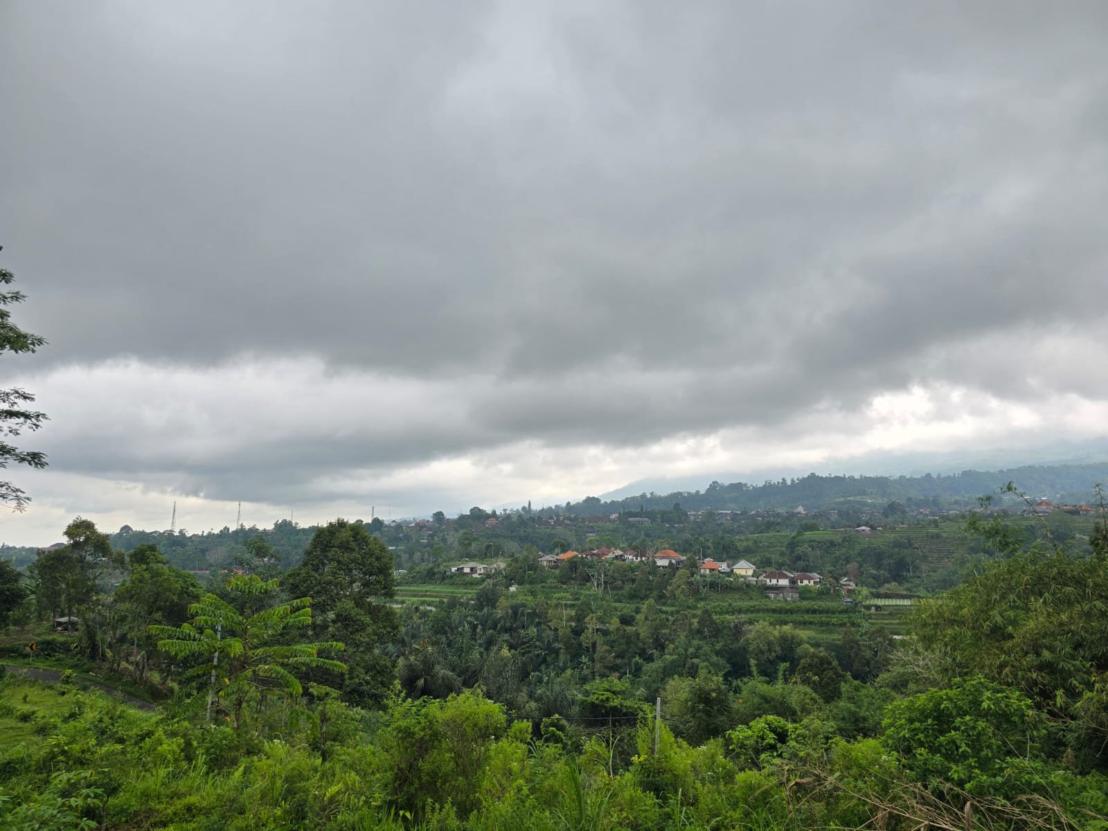 Tanah kebun full view panorama gunung dan sawah akses jalan hotmix
