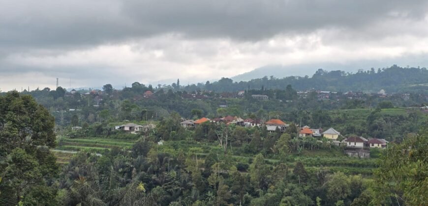 Tanah kebun full view panorama gunung dan sawah akses jalan hotmix