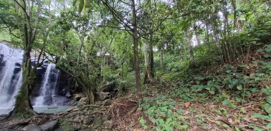 Tanah kebun sangat langka view air terjun dan los sungai